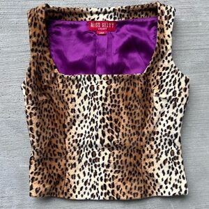 Miss Sixty ~ 2000s Vintage Fuzzy Leopard Corset